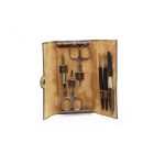 Nagy Pénztárca Formájú Manikűrkészlet | 2 Ollós | Nikkelezett | Teknősbarna