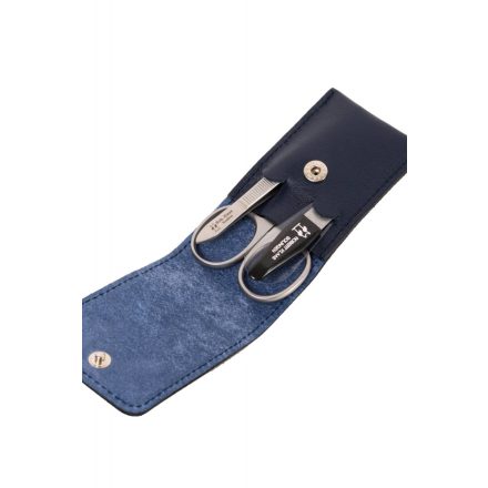 R. Klaas/Solingen | Meriva Manikűrkészlet | Kis úti | Kombiollós | Rozsdamentes | Tengerészkék bőrtokban